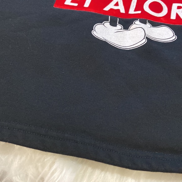 Disney Crop Sweatshirt Mickey saying “ET ALORS!” “So what” approximately size S - Picture 8 of 17